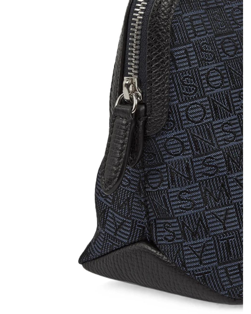 Smythson Blue Small Stamp Canvas Travel Pouch