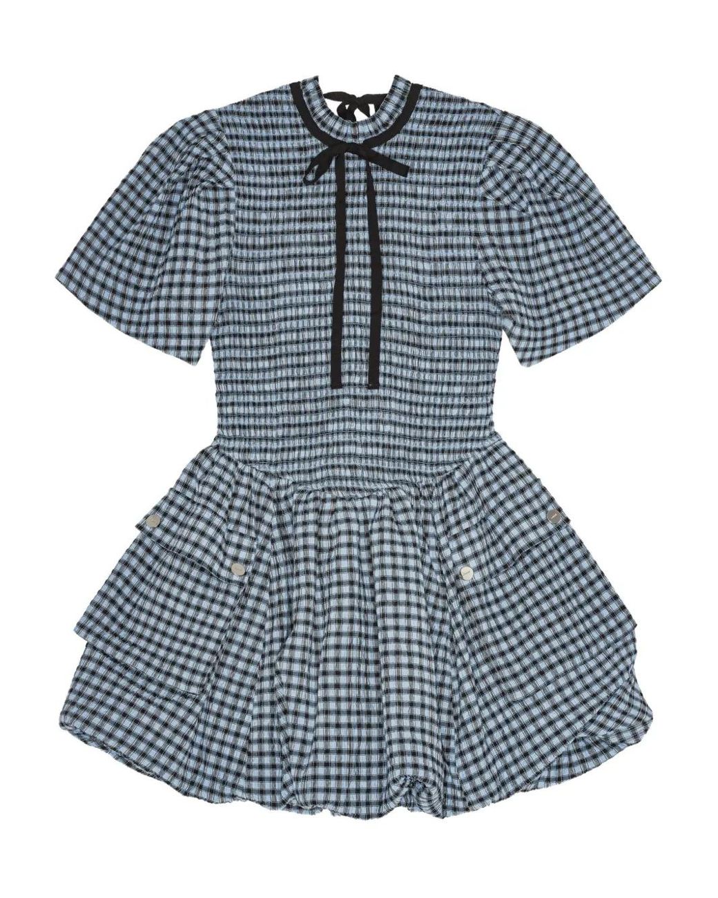 seersucker check mini layer dress Noisy May - Petite Tiered Mini Dress - Women - Polyester/Cotton - XL