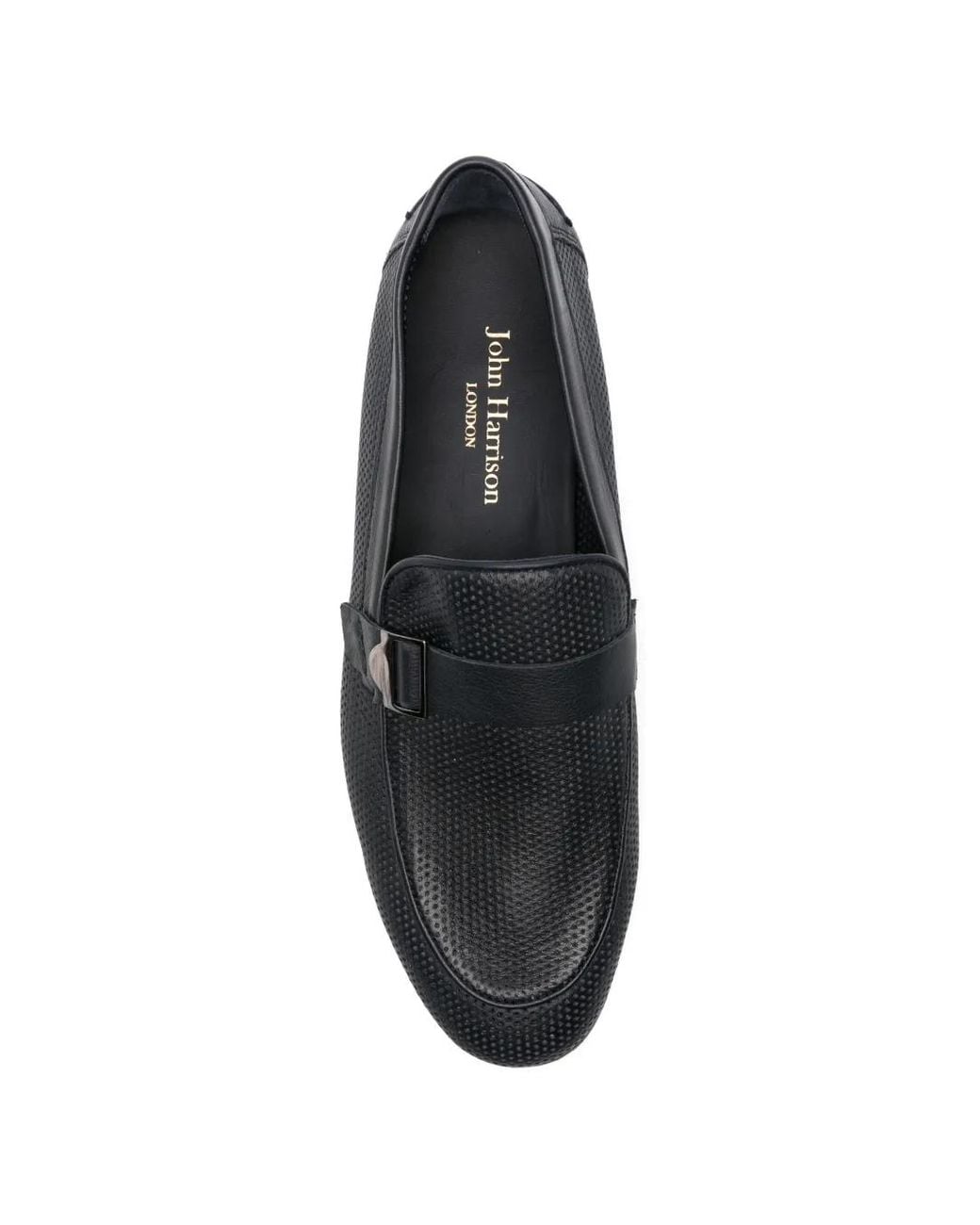 JOHN HARRISON White Perforated Leather Loafers for men