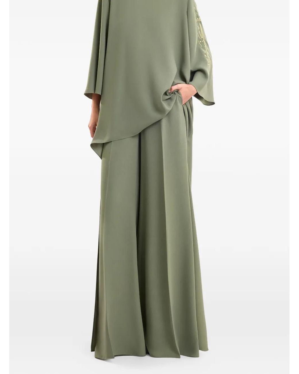 Gemy Maalouf Green Wide-Leg Trousers