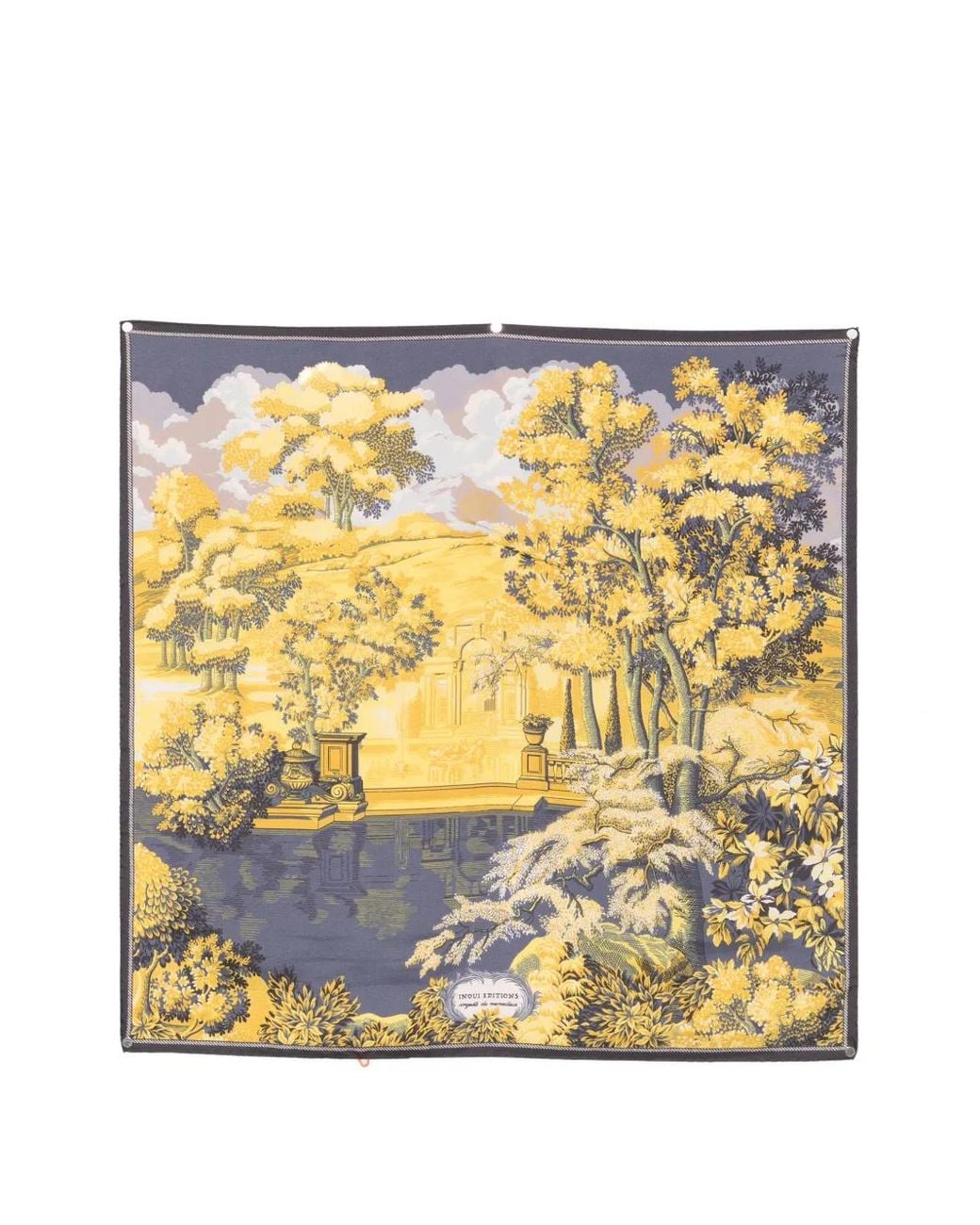 Inoui Edition Metallic Landscape-Print Silk Scarf