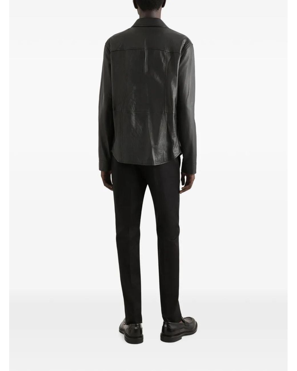 Dolce & Gabbana Leren Overhemd in het Black voor heren