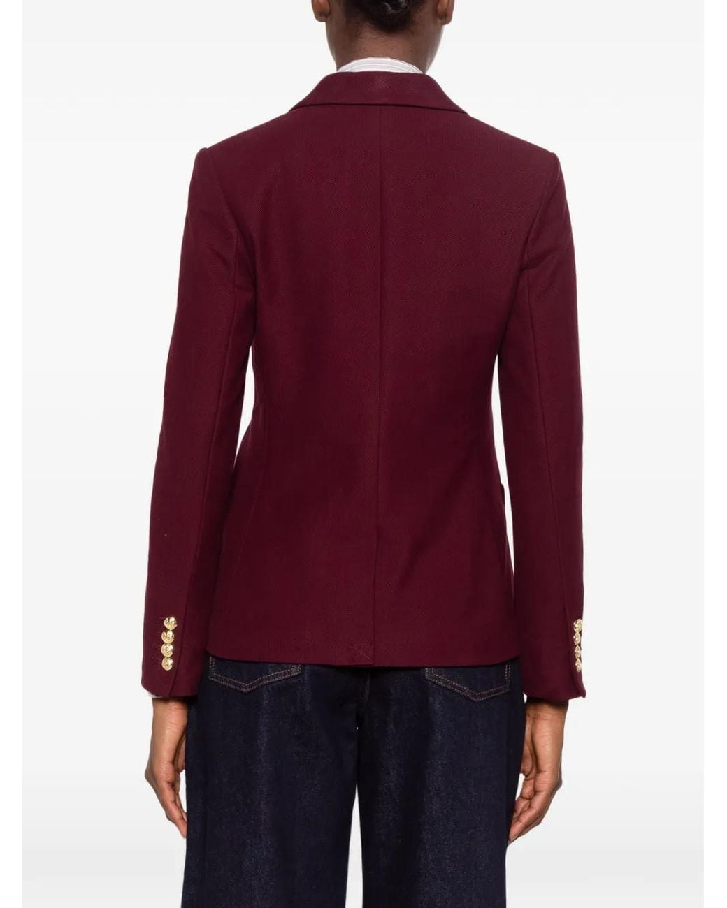 Ralph Lauren Red Logo-Patch Button-Up Blazer