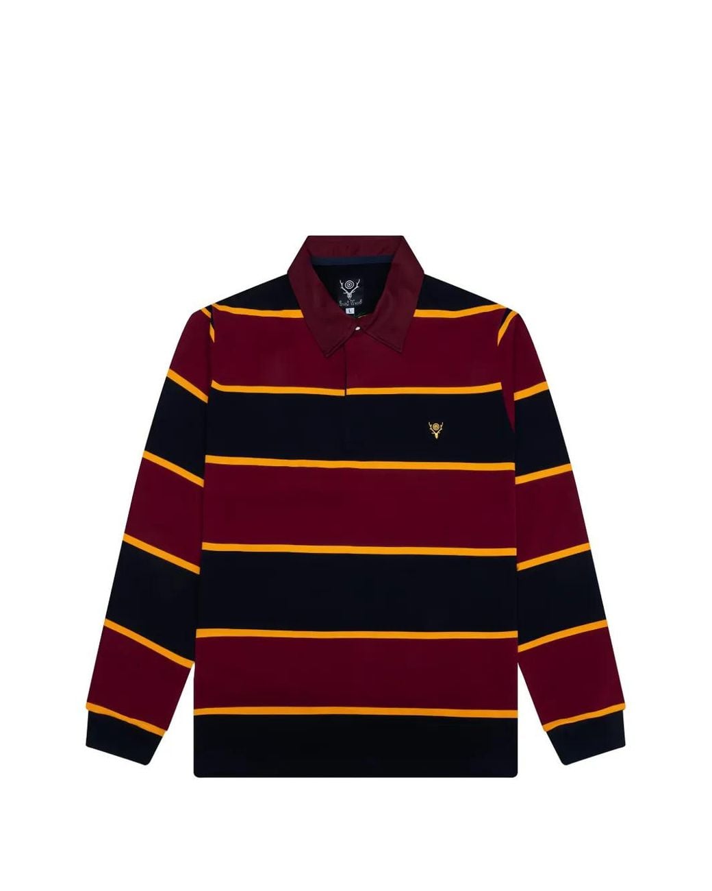 South2 West8 Striped Collared Polo Shirt for men