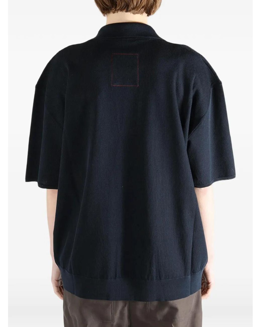 Uma Wang Blue Short-Sleeves Polo Top