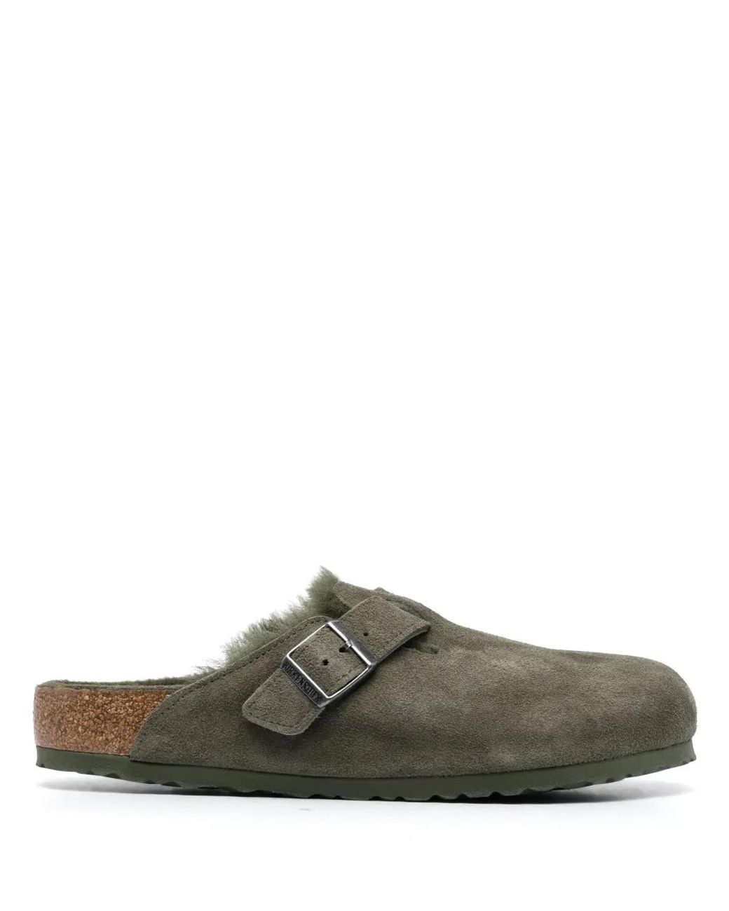 Birkenstock Green Boston Shearling Clogs for men