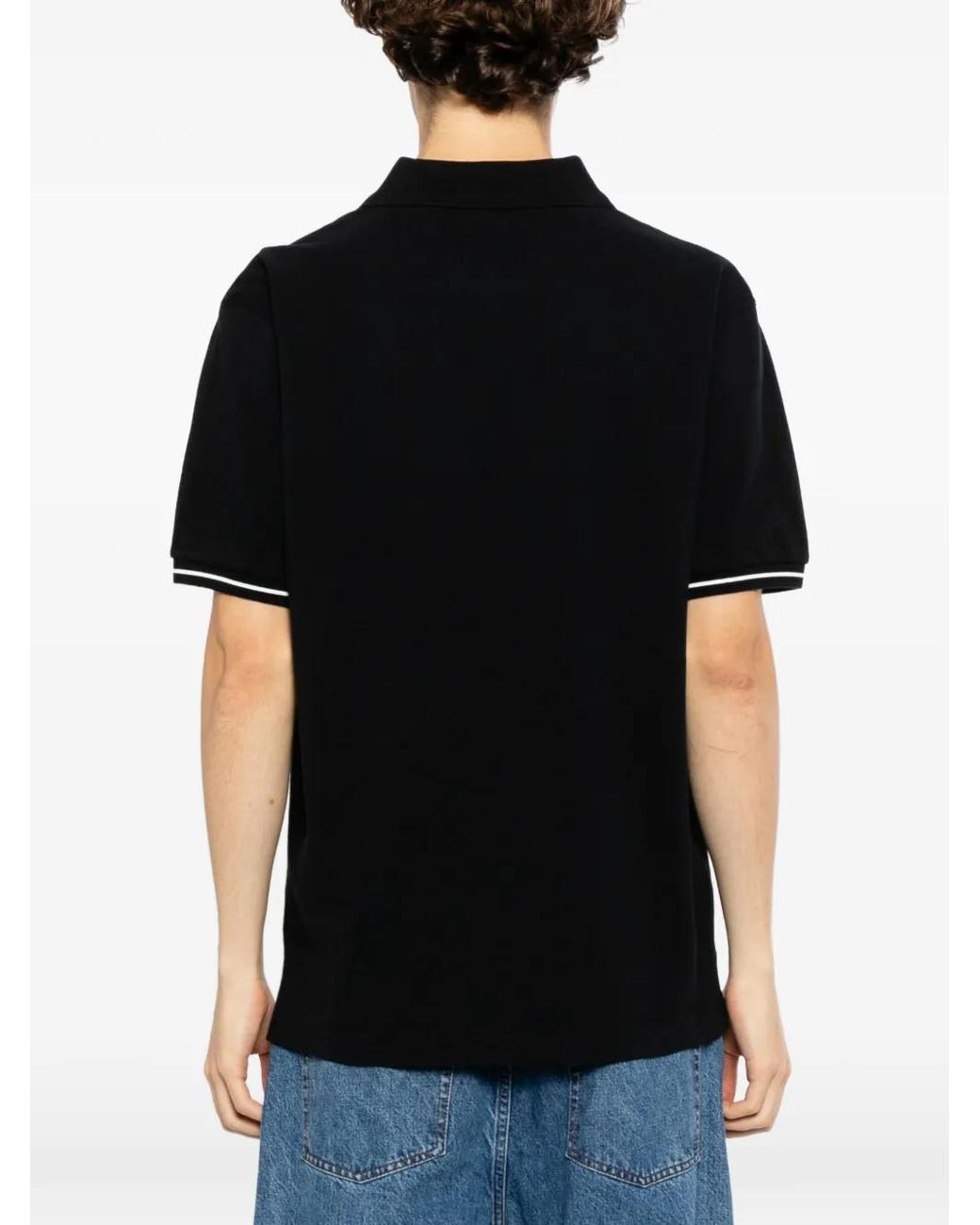 SPORT b. by agnès b. Black Logo-Embroidered Polo Shirt for men