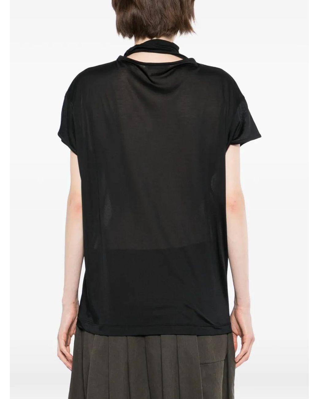 Lemaire Black Short Sleeve Foulard Top