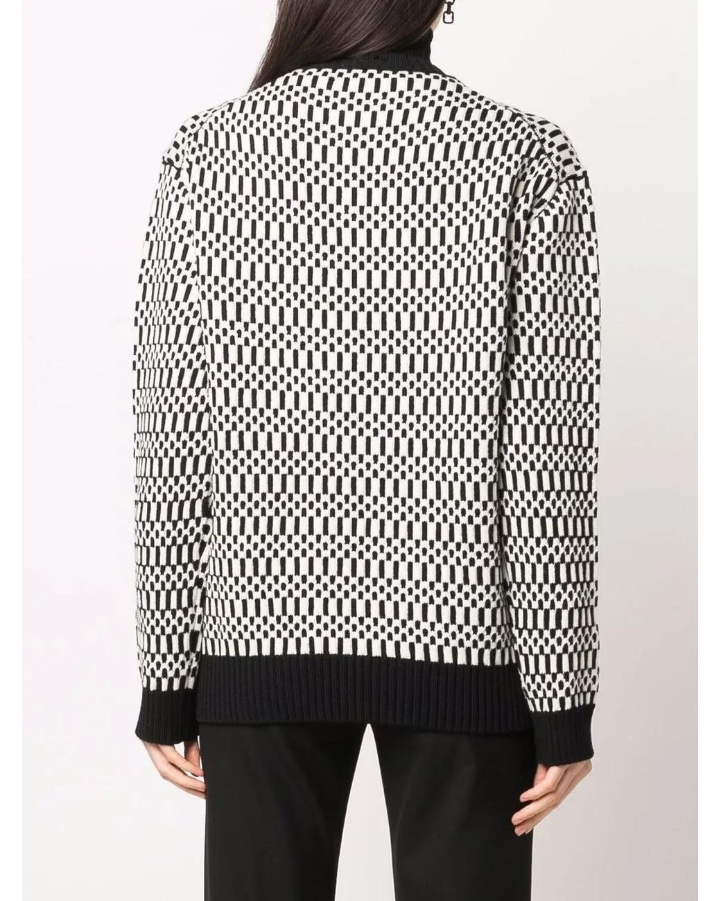 Jil Sander Black Scarf-detail Patterned Jumper