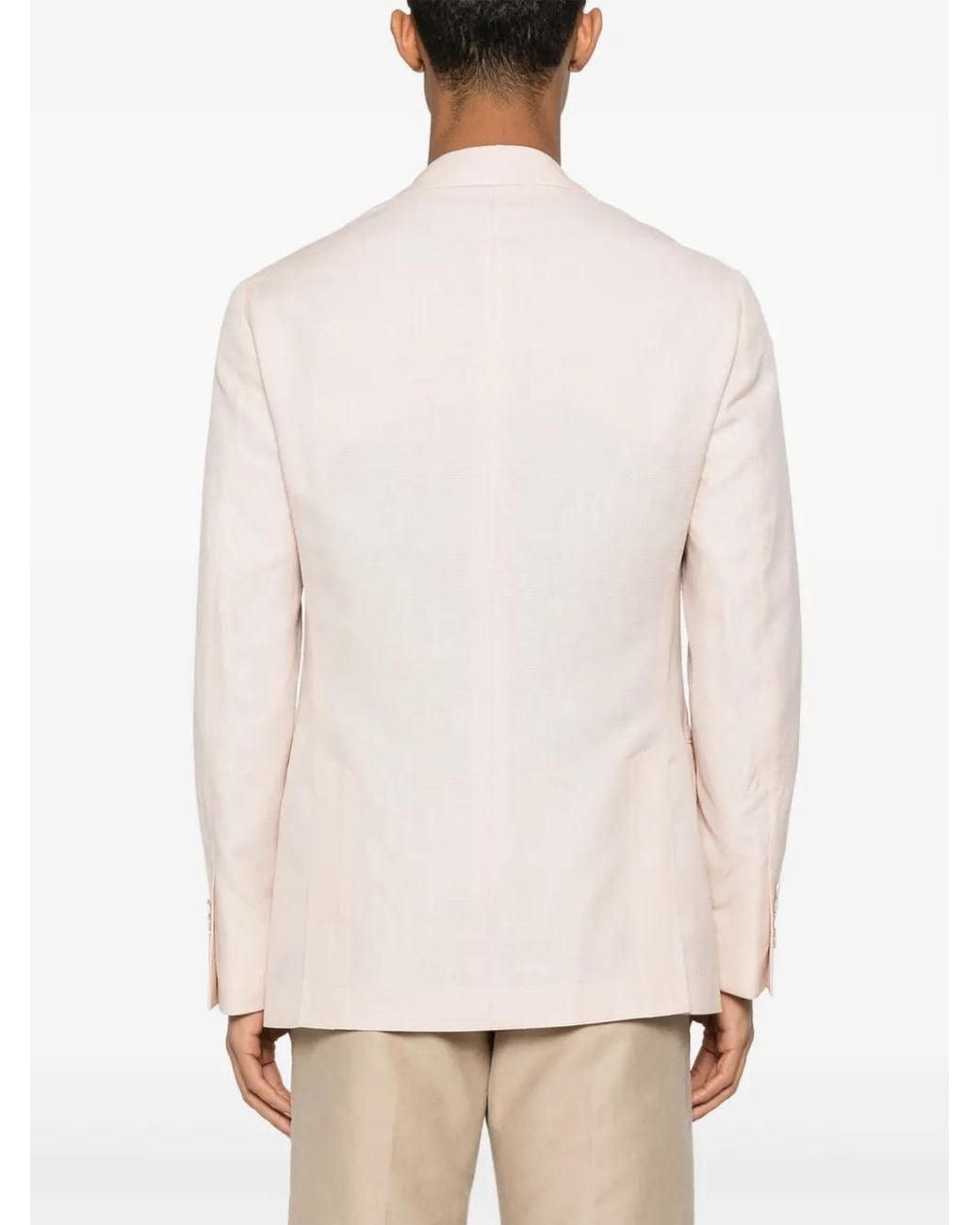Brunello Cucinelli Natural Wool Blend Single-Breasted Jacket for men