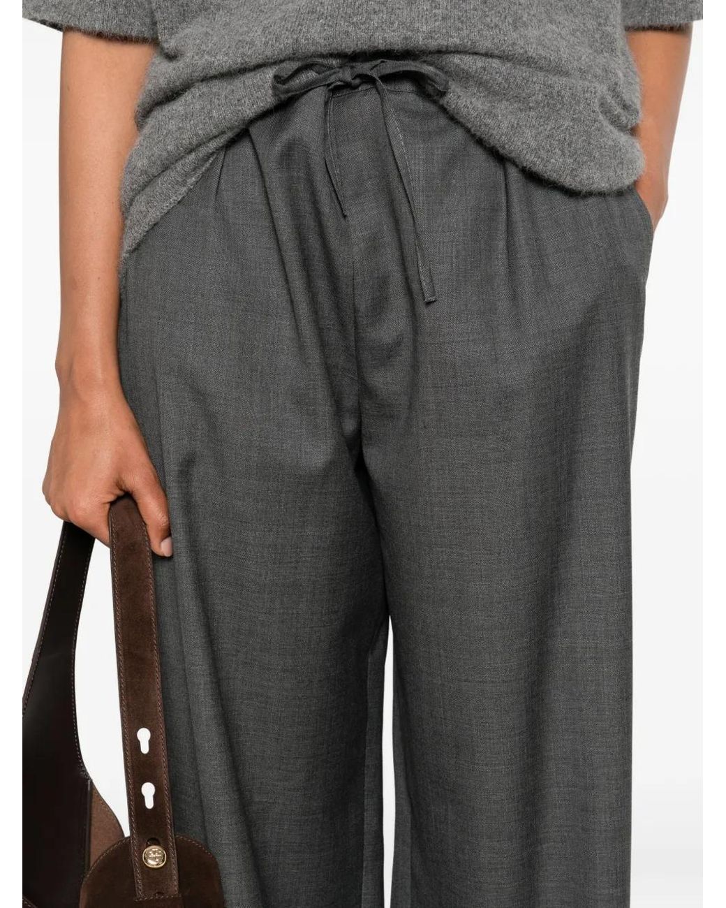 Loulou de Saison Gray Drawstring Wool Trousers