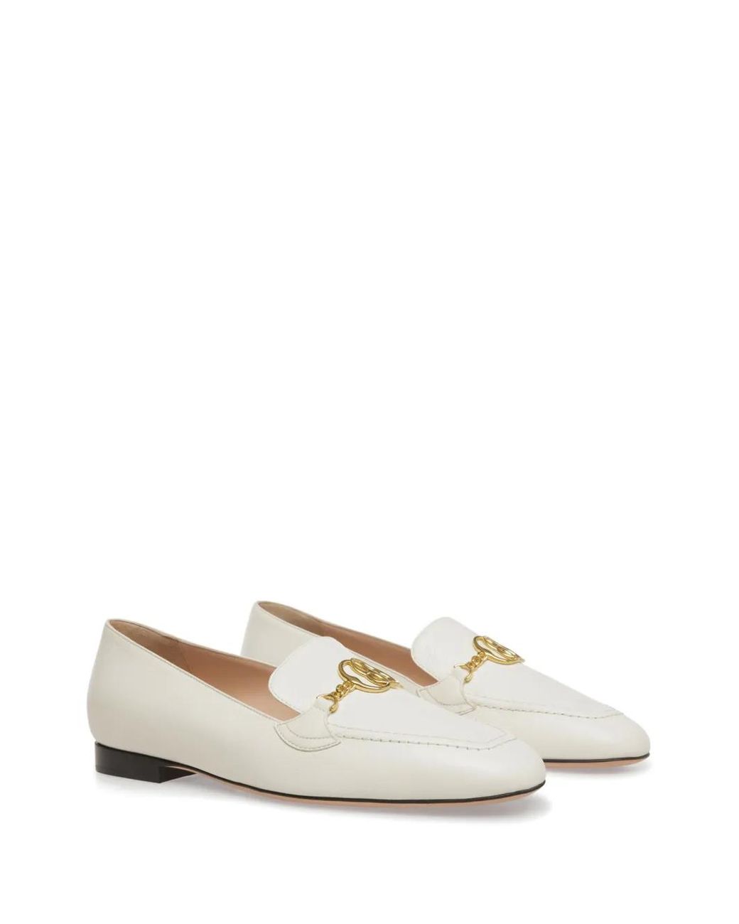 Bally White O'Brien Goat Grained Loafers