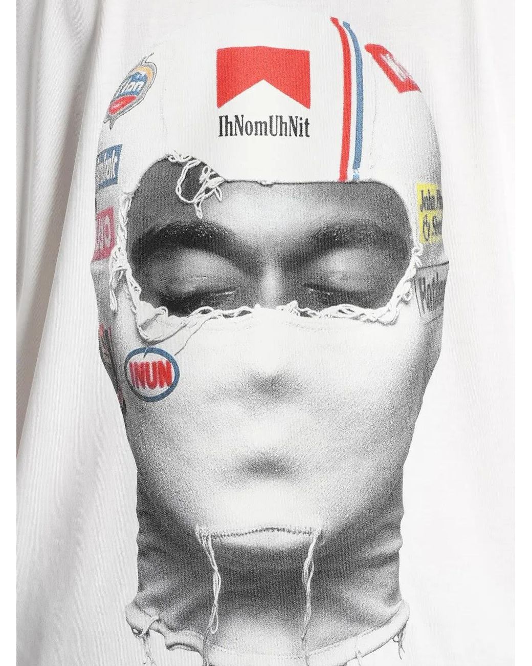 Ih Nom Uh Nit White Graphic-Print Cotton T-Shirt for men