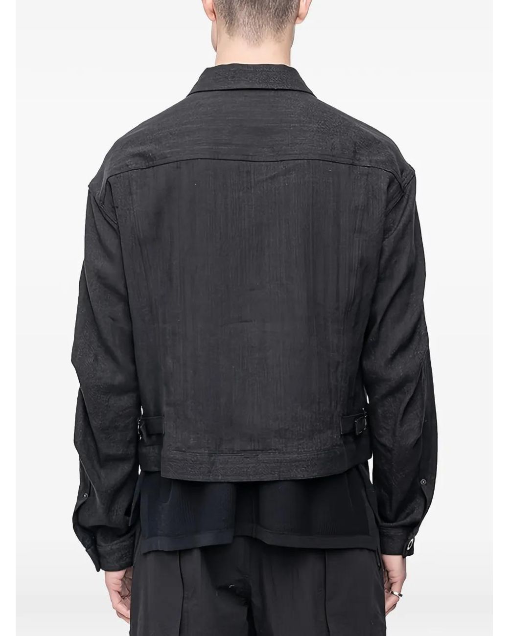 The Viridi-anne Gray Herringbone-Pattern Jacket for men
