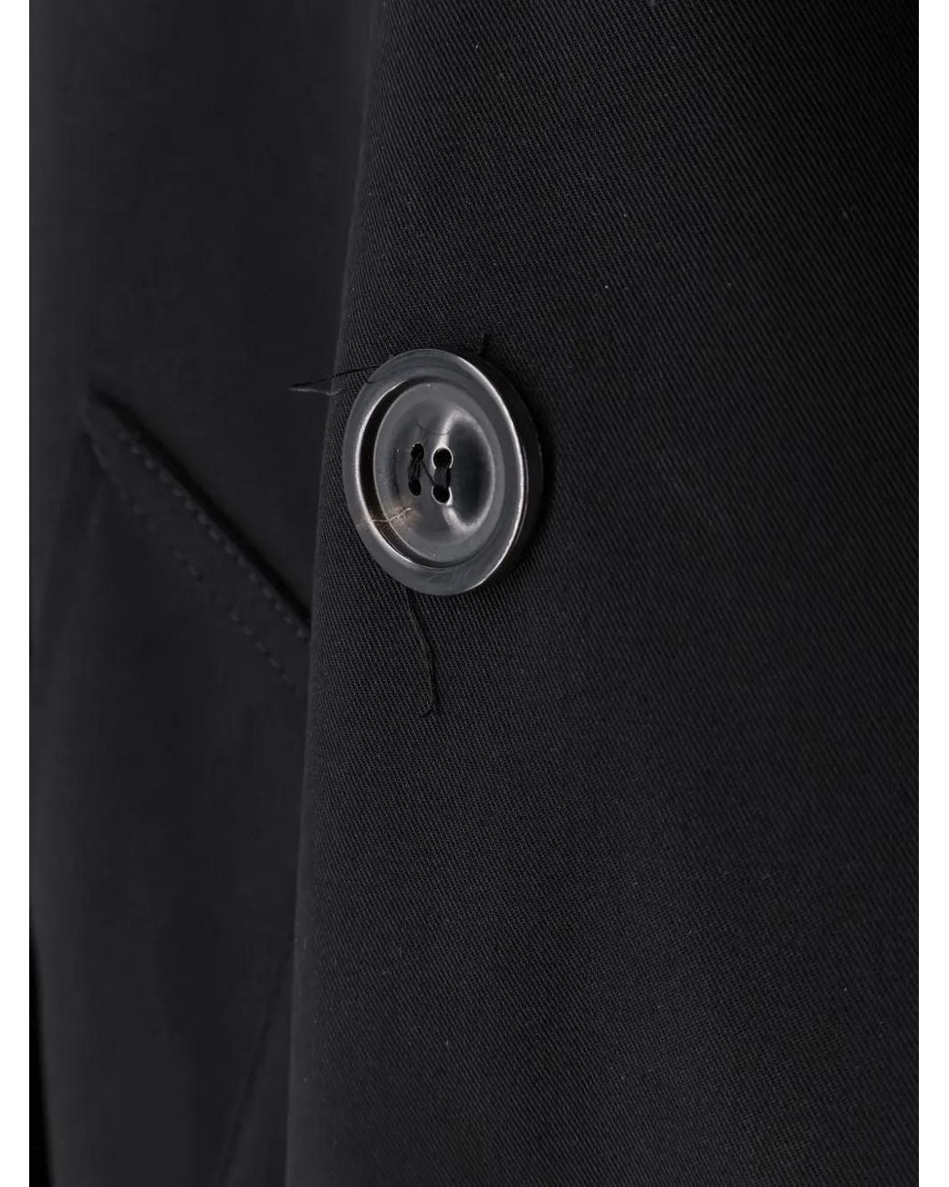 Maison Margiela Black Folded Collar Cotton Caban