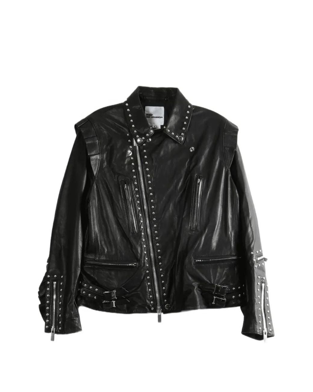 Noir Kei Ninomiya Black Stud-Embellished Ruffled Jacket