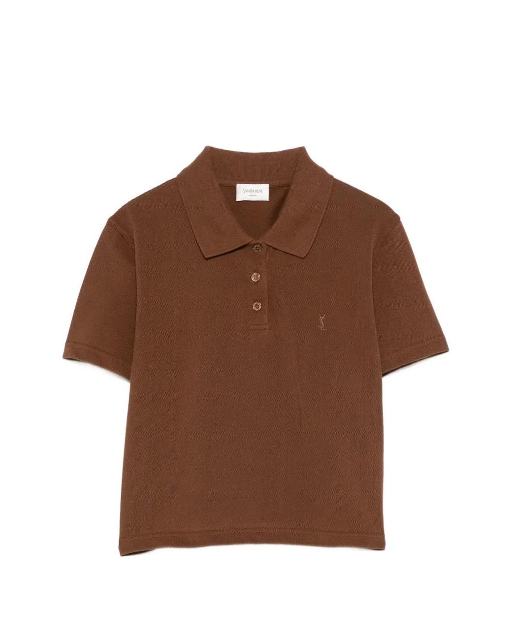Saint Laurent Brown Cotton Polo Shirt
