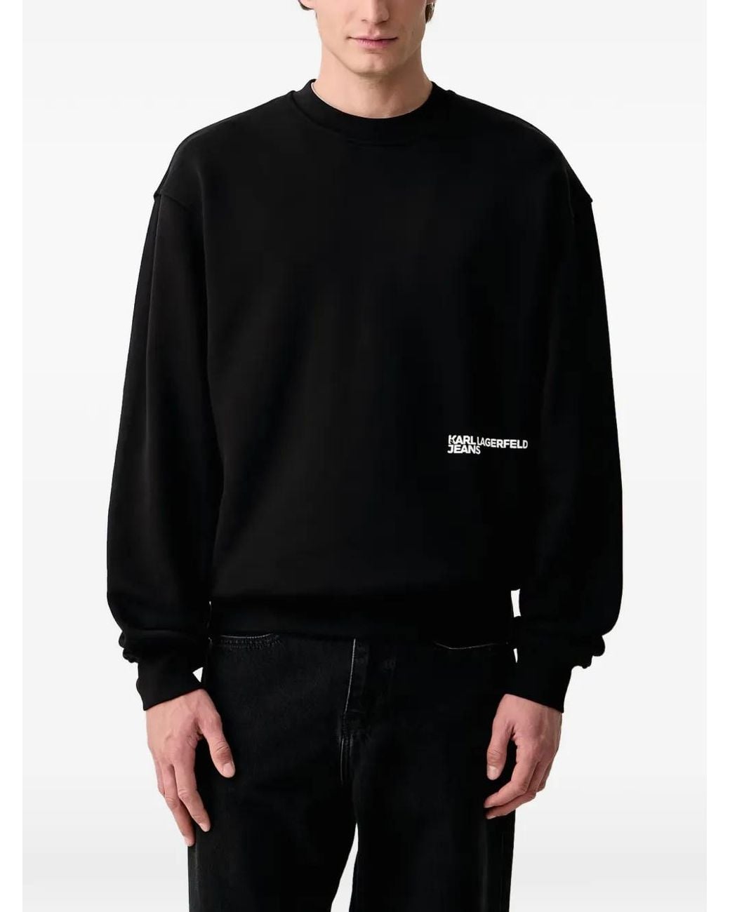 Karl Lagerfeld Black Logo-Print Sweater for men