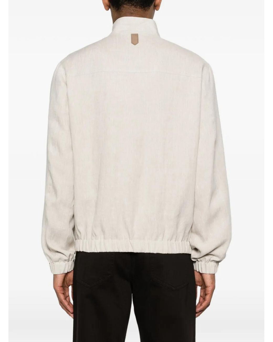 Canali White Zip-Up Jacket for men