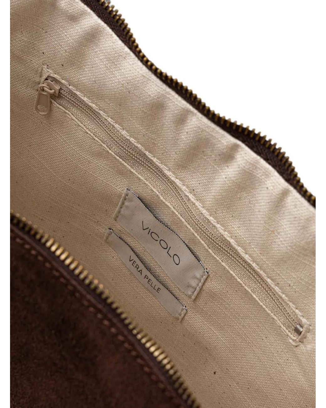 ViCOLO Brown Fringe-Trim Suede Shoulder Bag