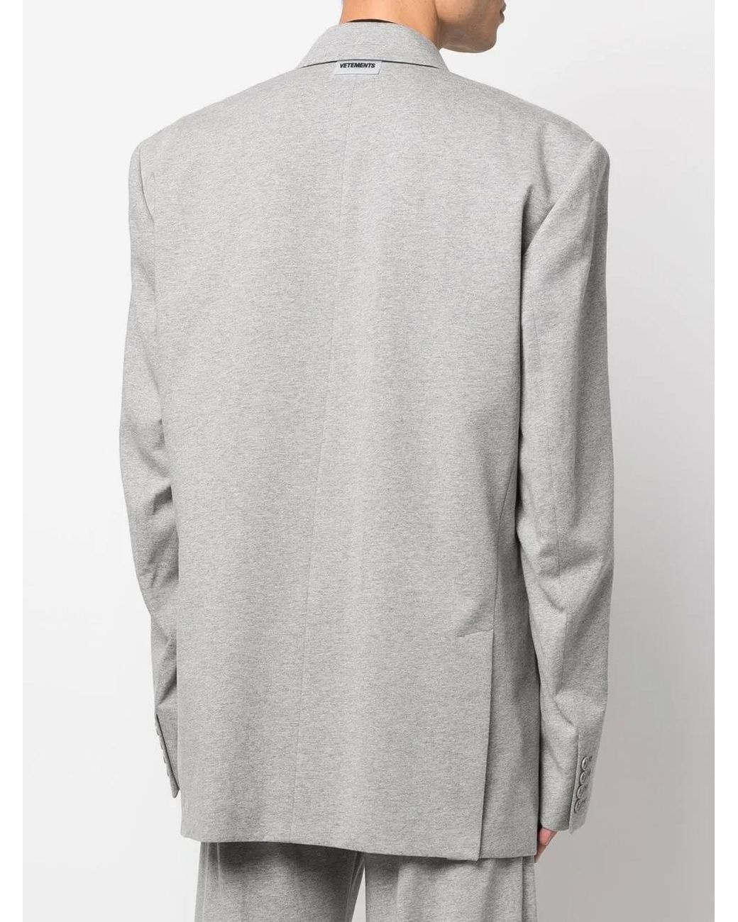 Vetements Gray Single-Breasted Shoulder-Pad Blazer for men