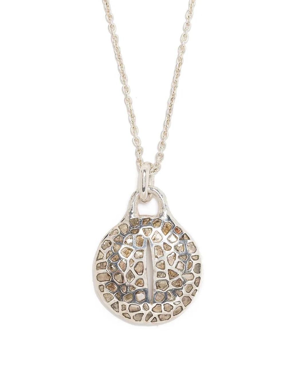 Parts Of 4 White Disk Diamond Necklace