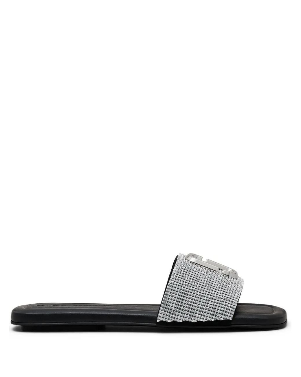Marc Jacobs Black Rhinestone J Marc Sandals
