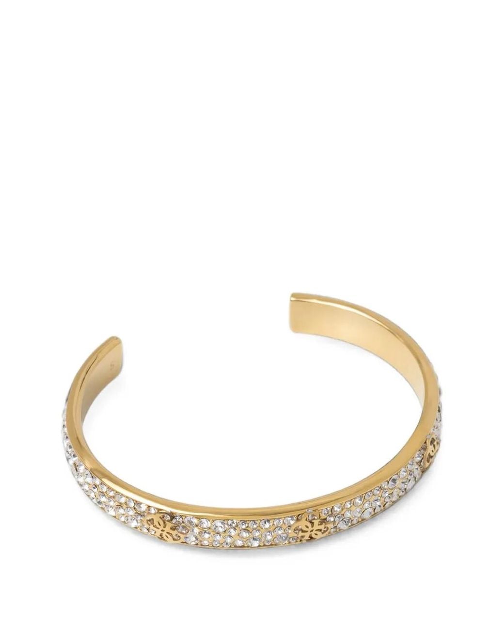 Guess Natural 4G Supreme Crystal-Embellished Open-Cuff Bracelet