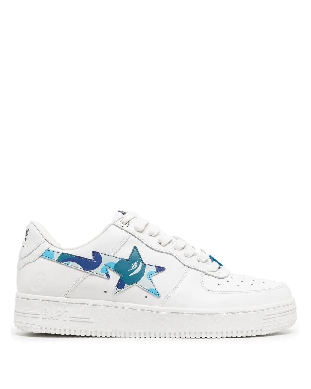 A Bathing Ape White Bape Sta Low-Top Leather Sneakers for men