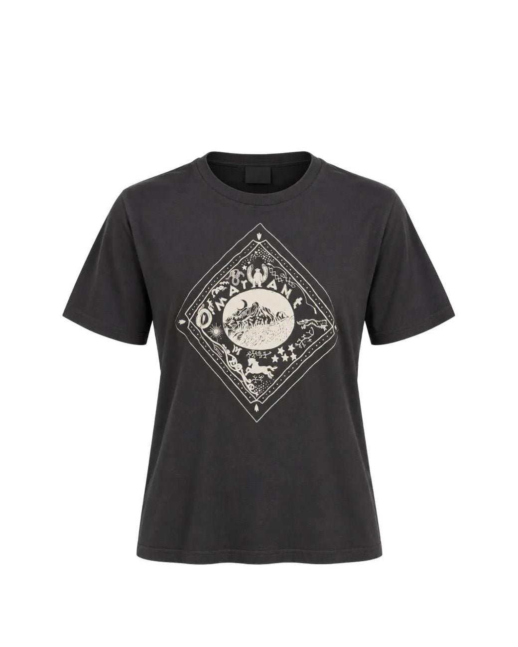 Isabel Marant Black Graphic-Print T-Shirt for men