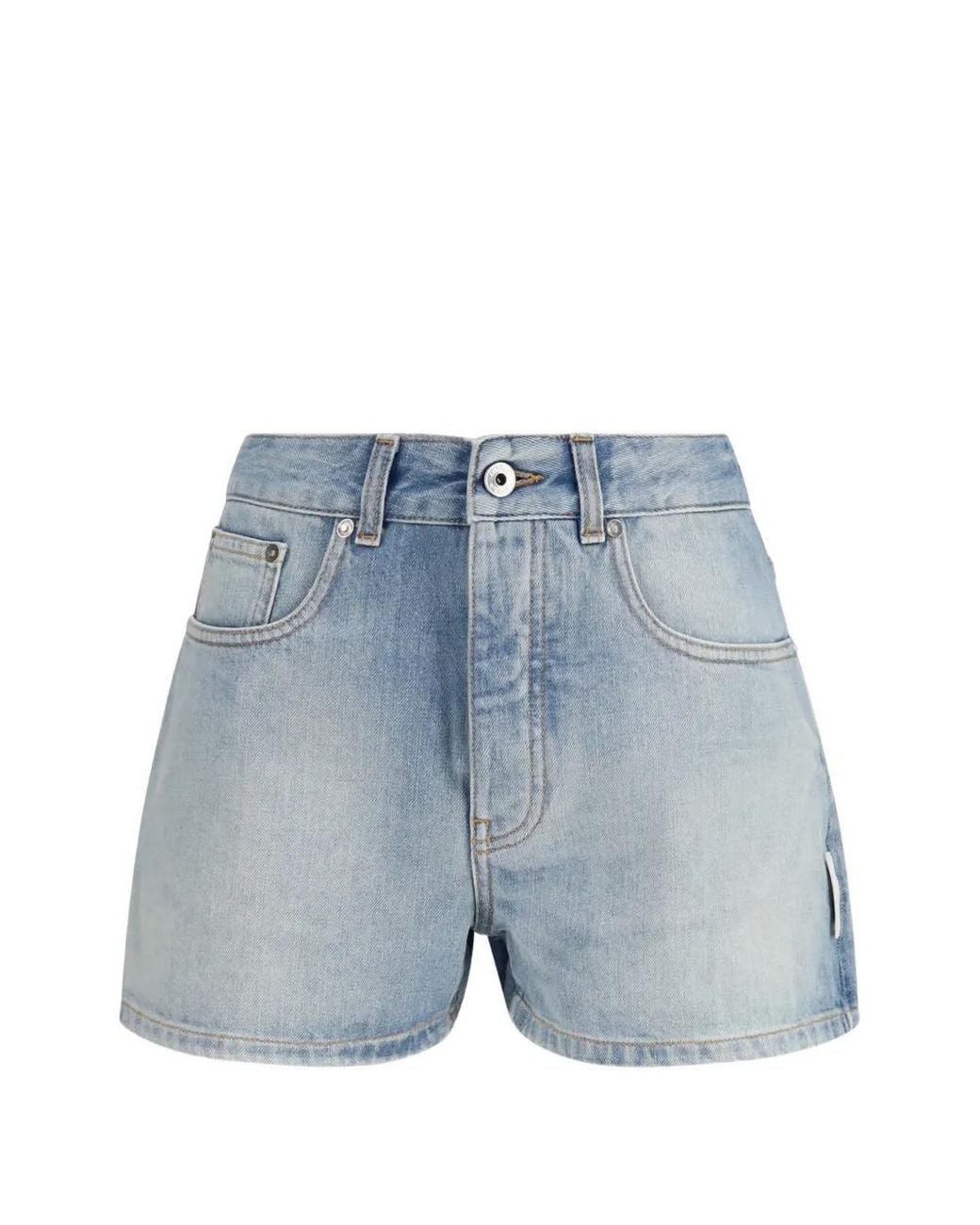 Off-White c/o Virgil Abloh Blue Doll Bleached Arrow Denim Shorts