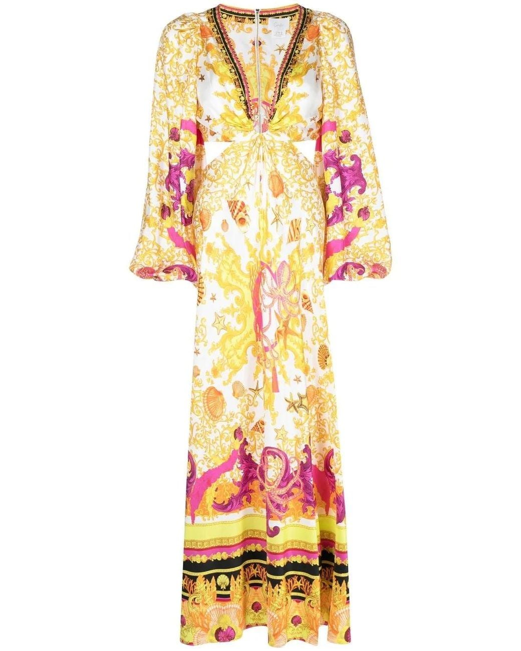 Camilla White Ring-Detal Cut Out Maxi Dress