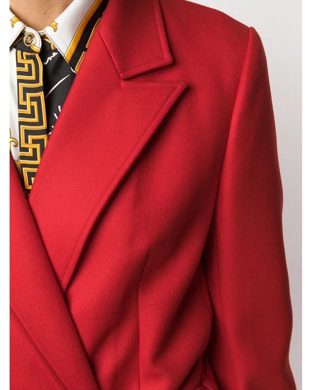 Philipp Plein Red Nara Crystal Fringel Coat