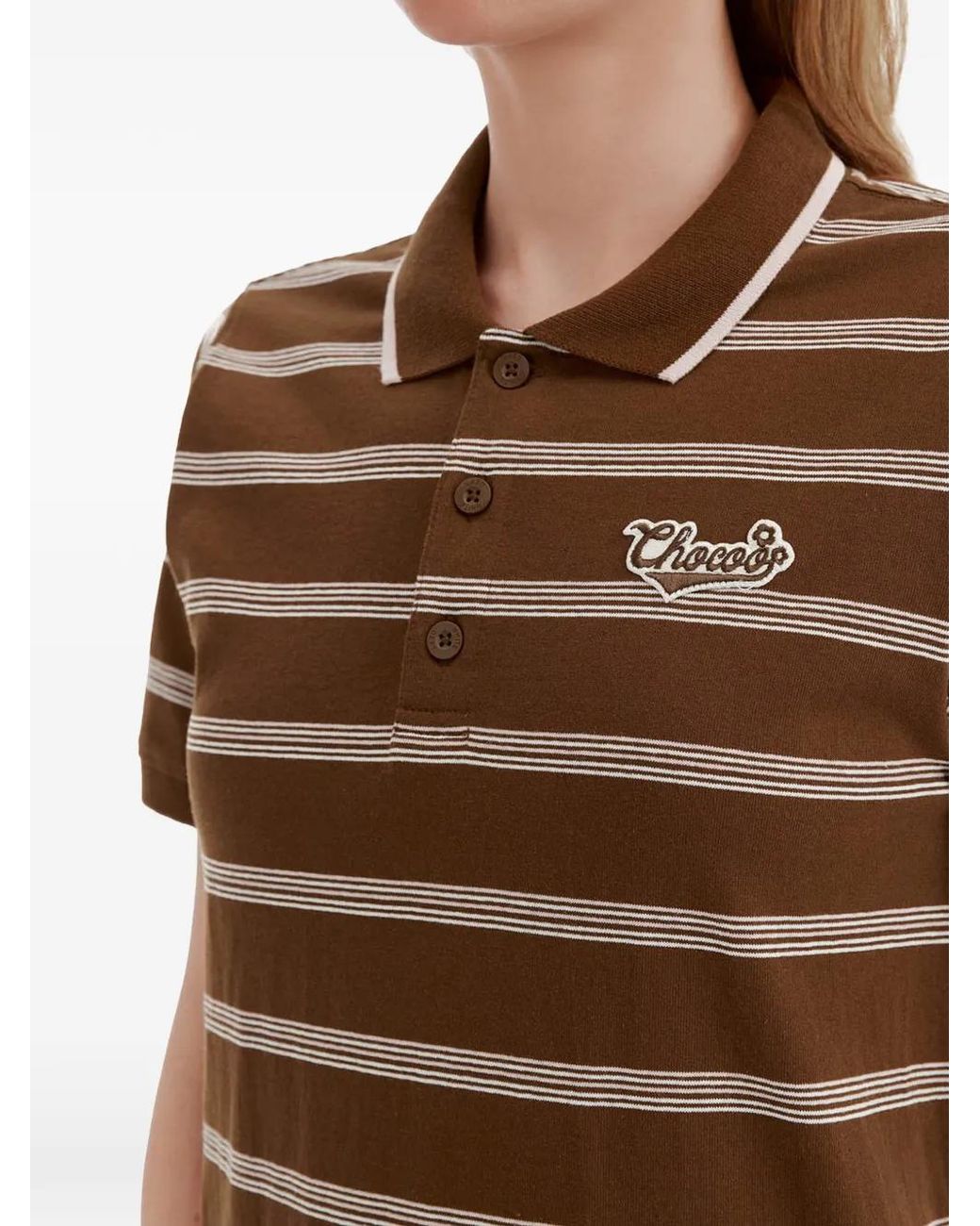 Chocoolate Brown Striped Polo Dress