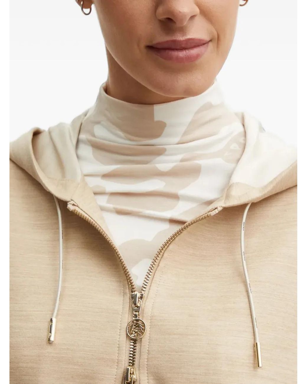 Sportalm Natural Side-Stripe Drawstring Cropped Jacket