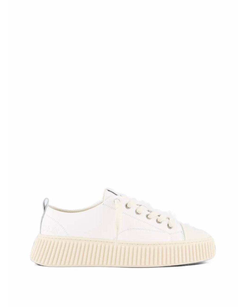 Rhun White Treble Leather Sneakers