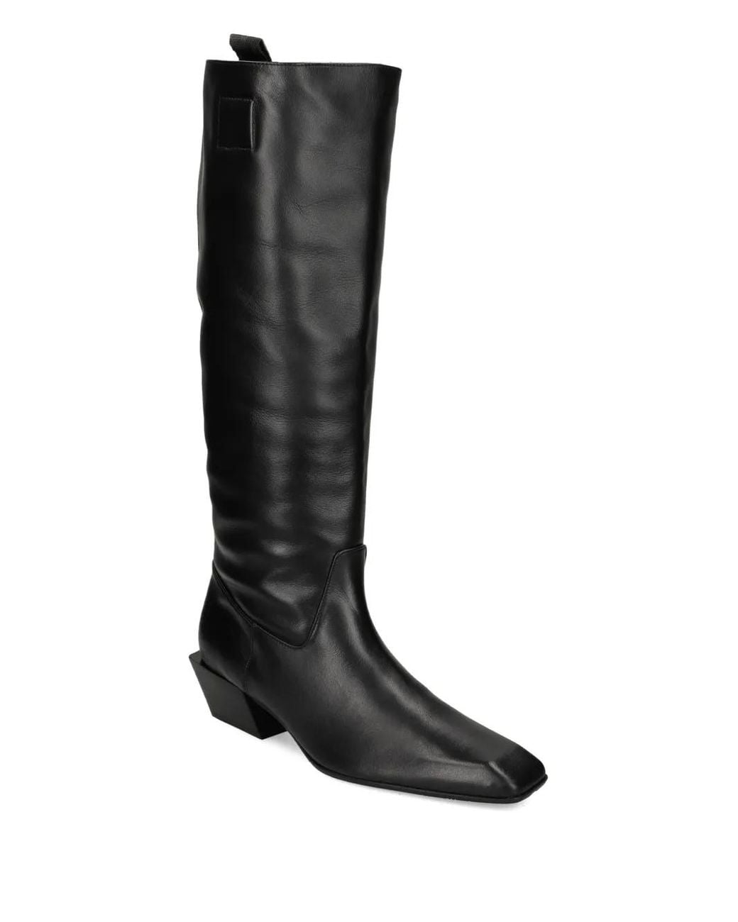 Ras Black Knee-High Square-Toe Boots