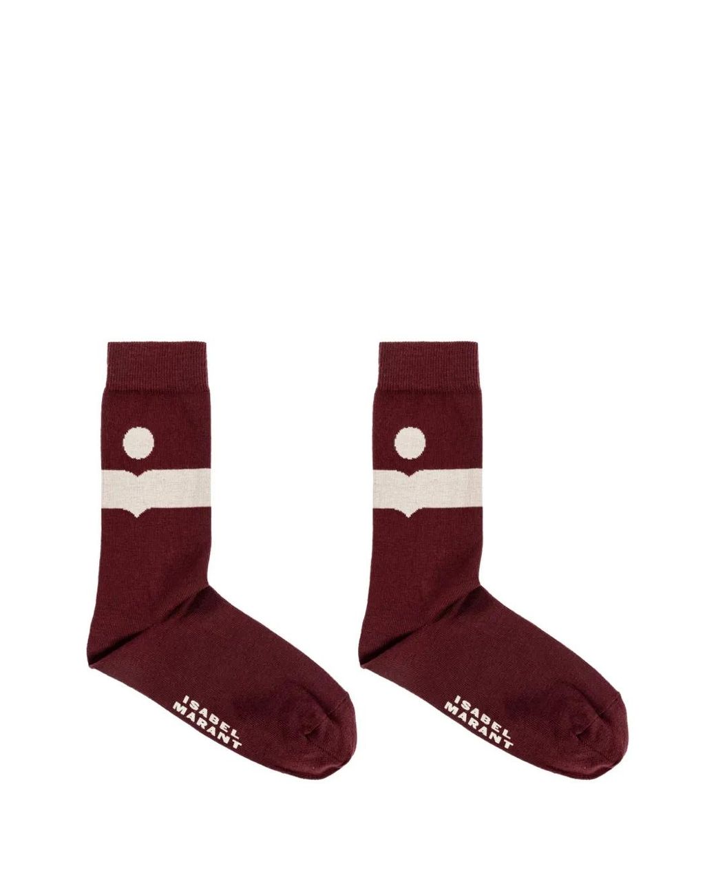 Isabel Marant Red Nesson Intarsia-Knit Socks