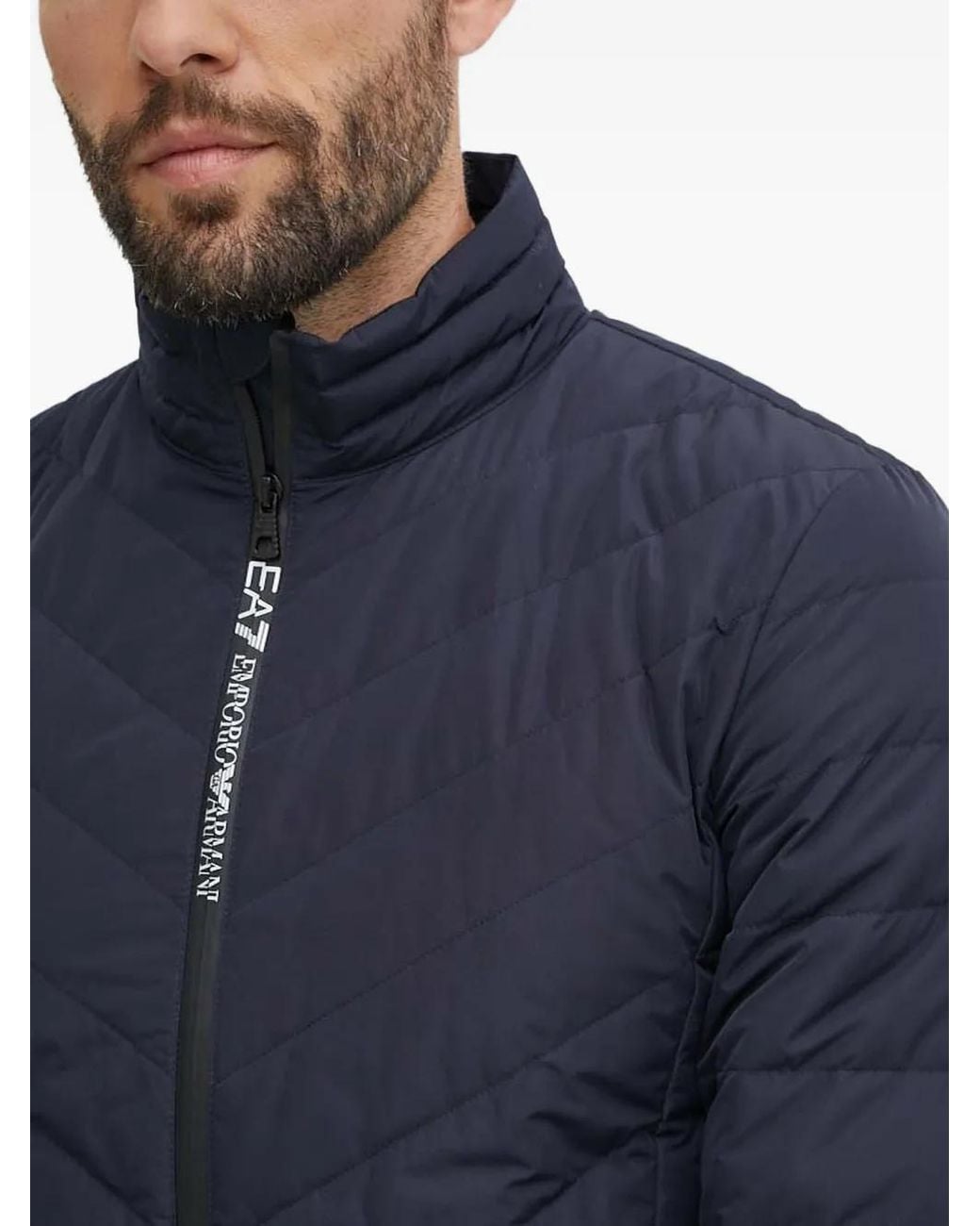 EA7 Gesteppte Jacke Mit Reißverschluss in Blue für Herren