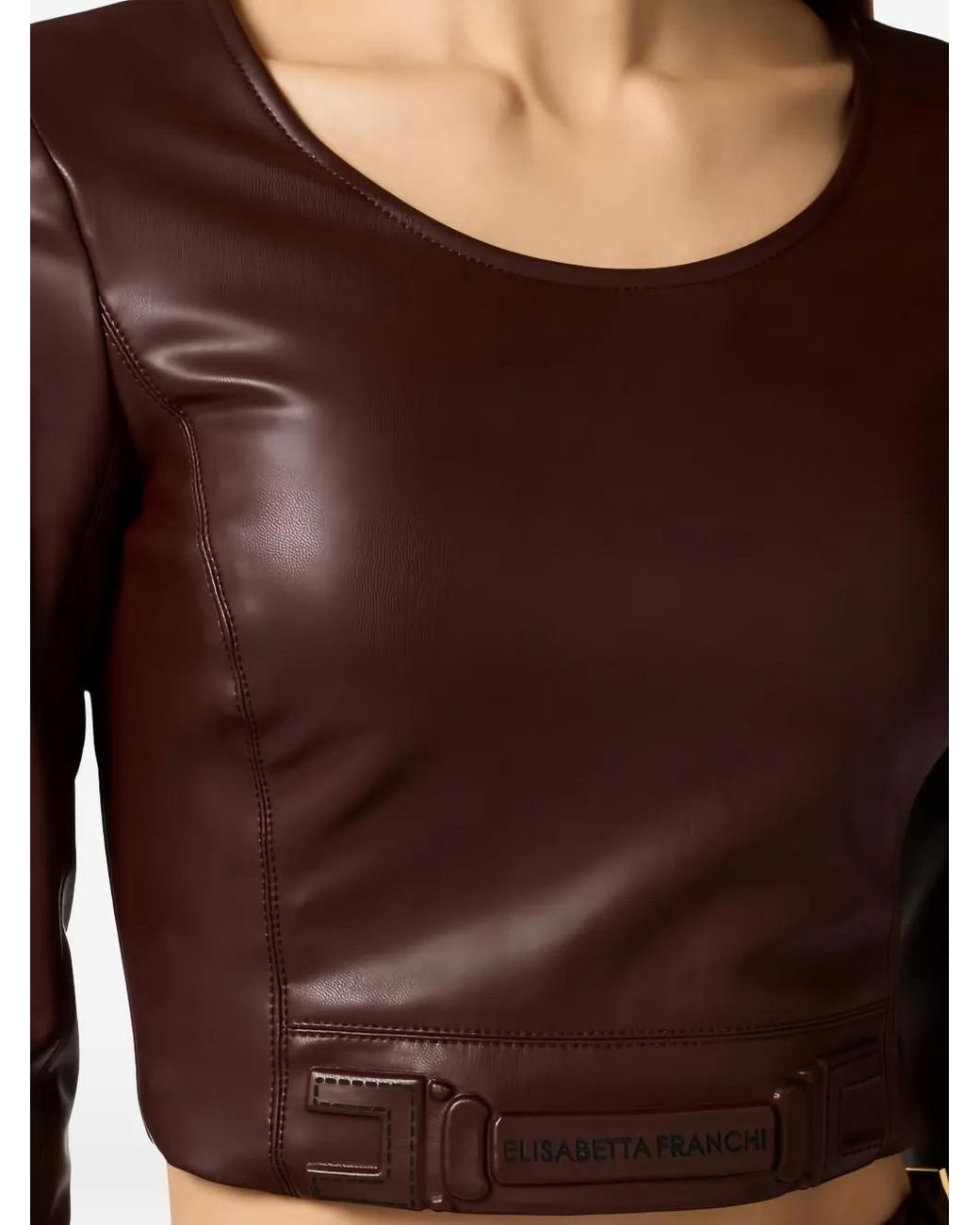 Elisabetta Franchi Purple Top With Embossed Logo