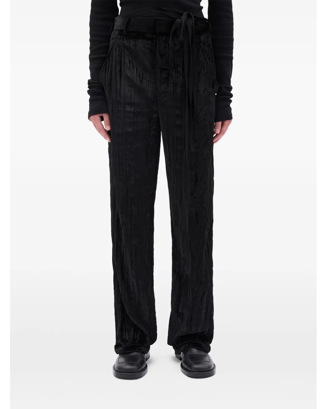 Ann Demeulemeester Black Relaxed-Fit Trousers for men