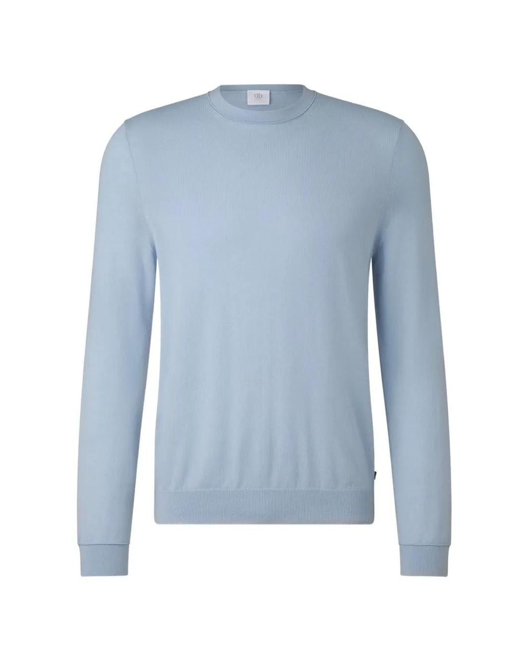 Bogner Blue Ottoman-Detail Crew-Neck Sweater for men
