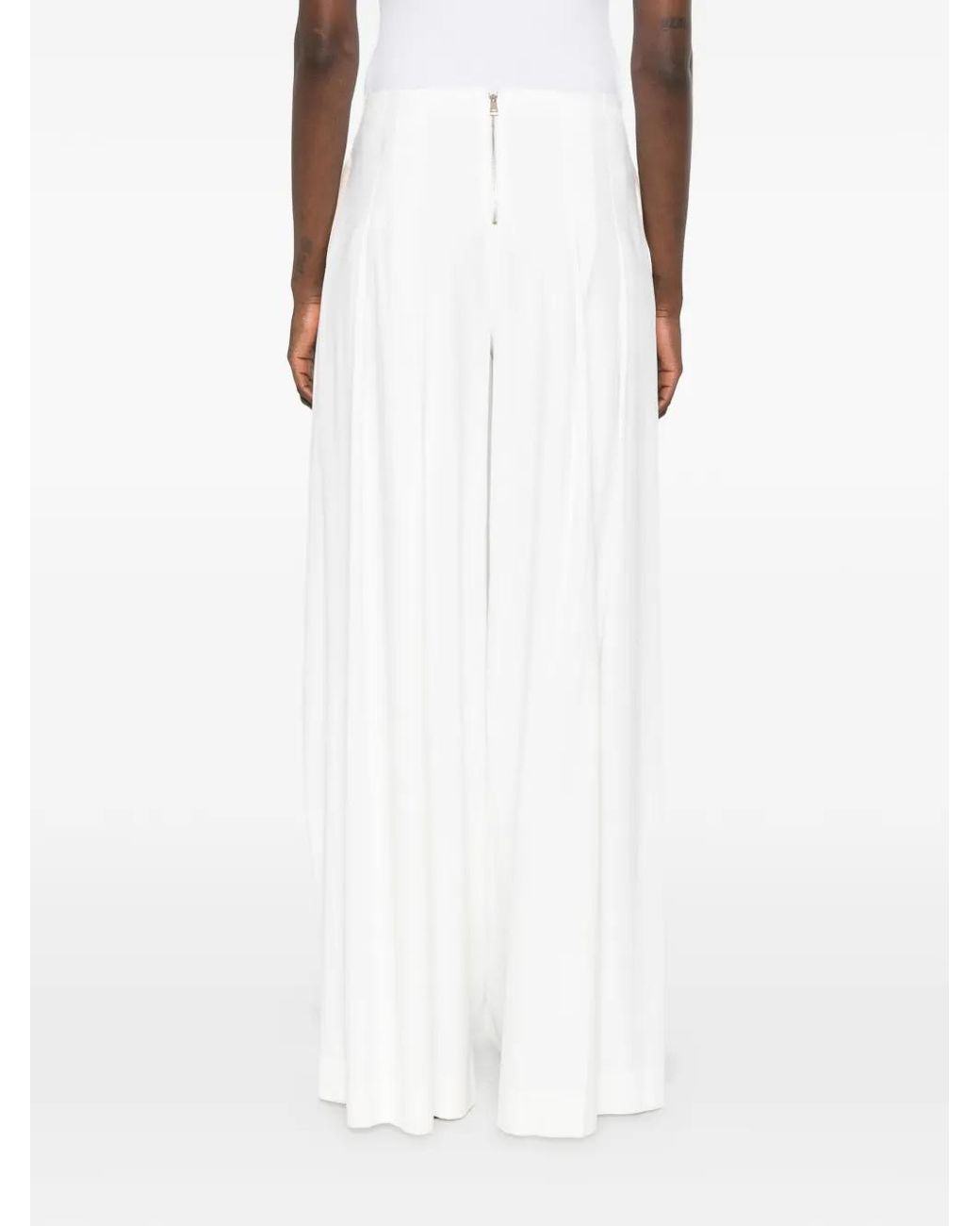 Alice + Olivia White Pleated Pants