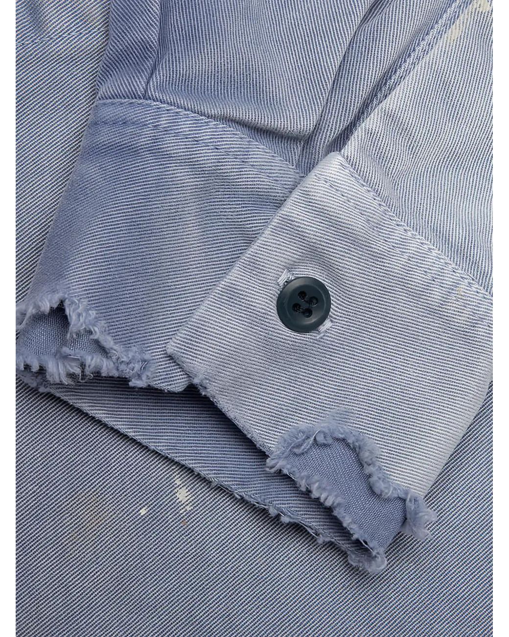 SAINT Mxxxxxx Blue Chemise À Effet-Usé Et Patch Logo for men