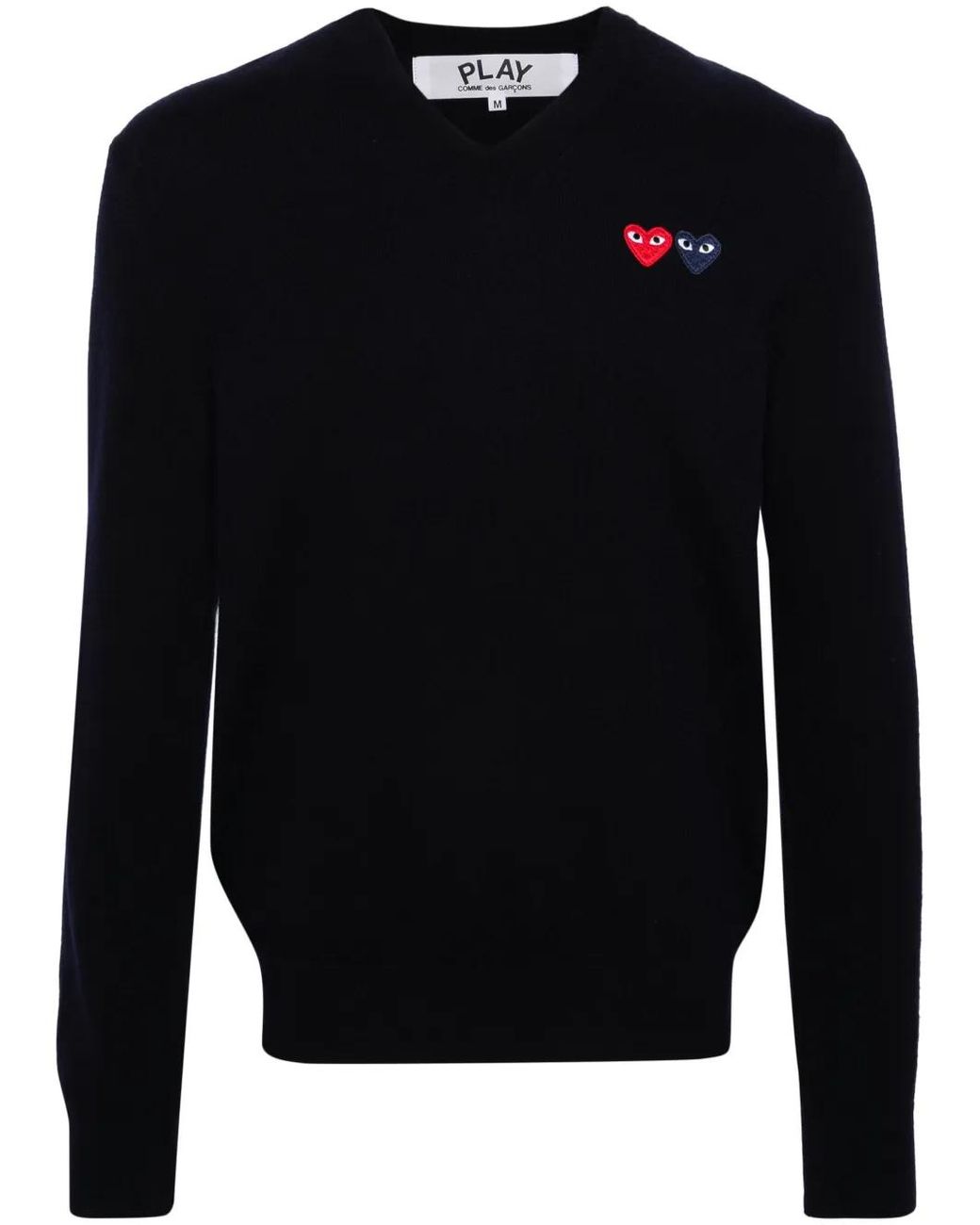 COMME DES GARÇONS PLAY Blue Heart-Patch Wool Jumper