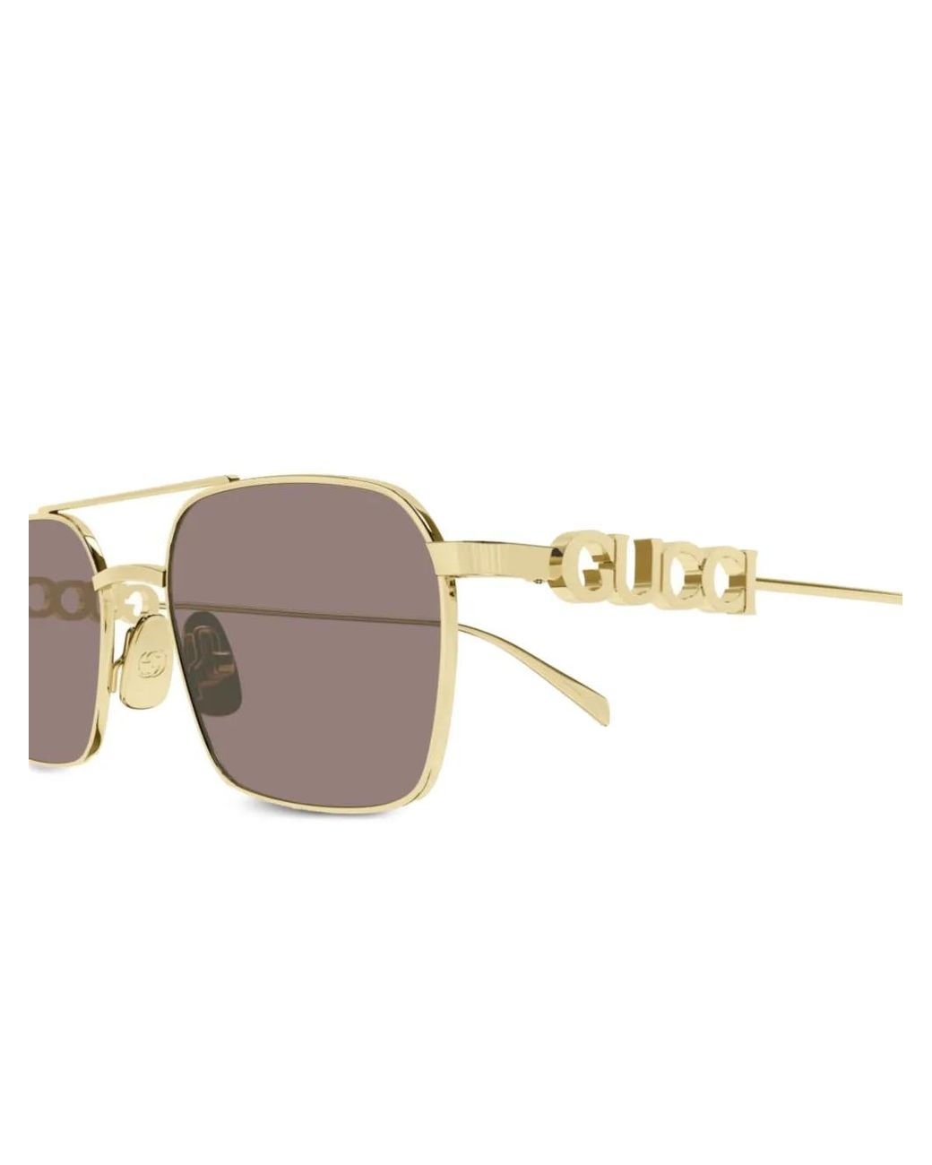 Gucci Metallic Navigator-Frame Sunglasses