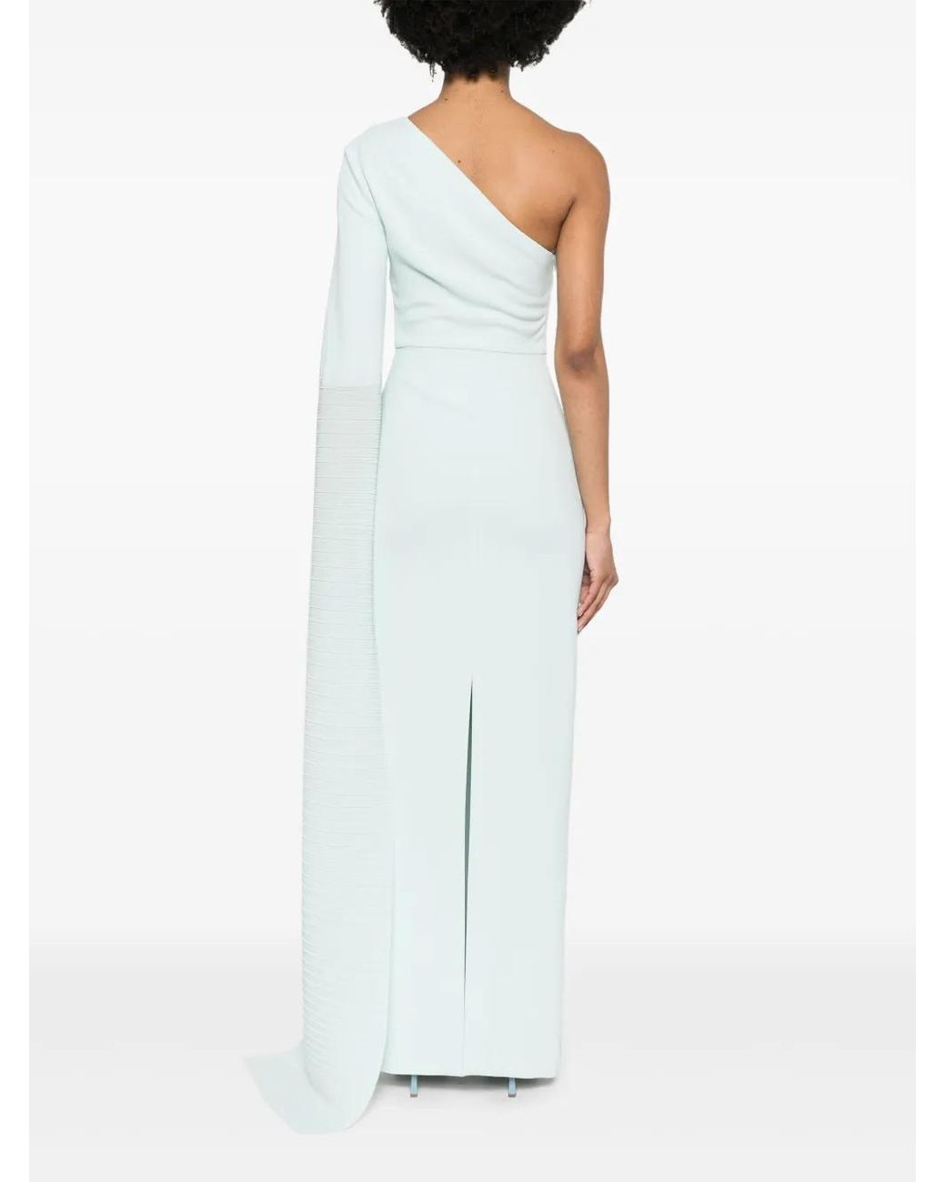Solace London White Sylvia One-Shoulder Maxi Dress