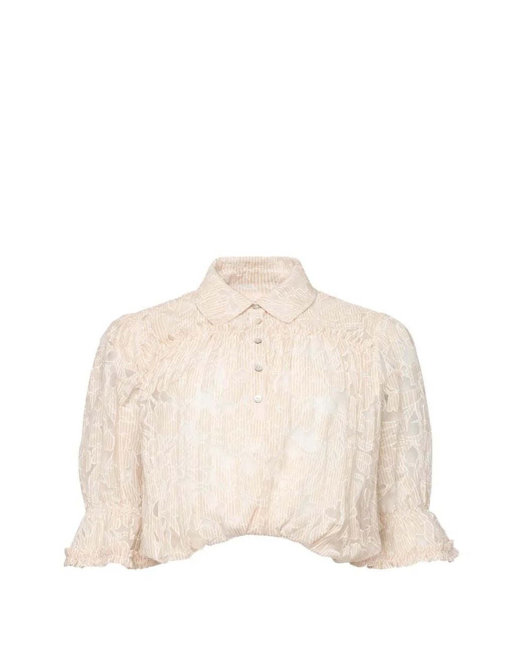 Cinq À Sept Natural Cazi Floral-Lace Top