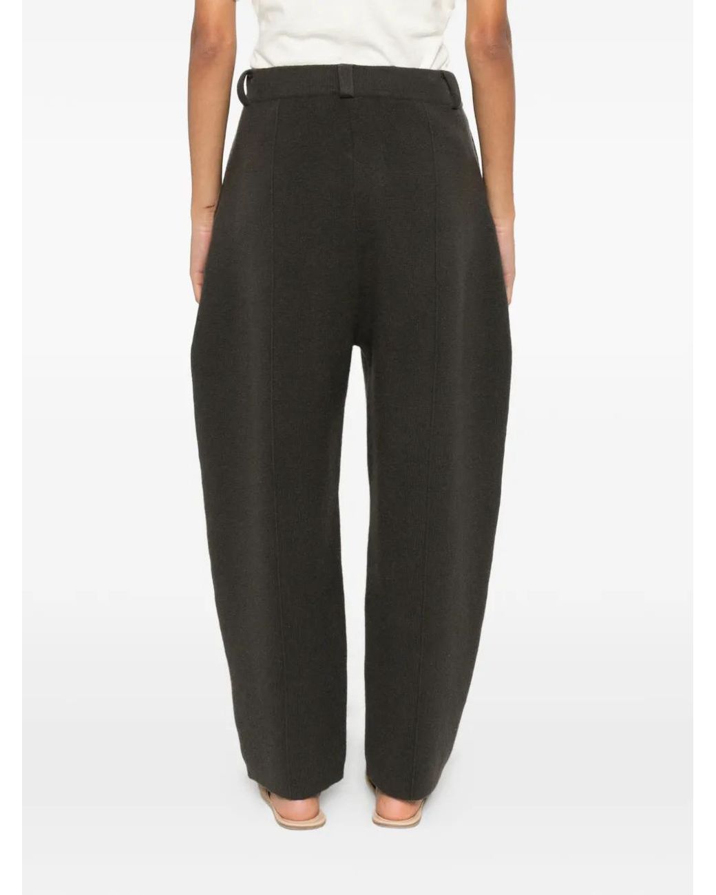 Lisa Yang Gray Wrenda Seam-Detail Straight-Leg Trousers