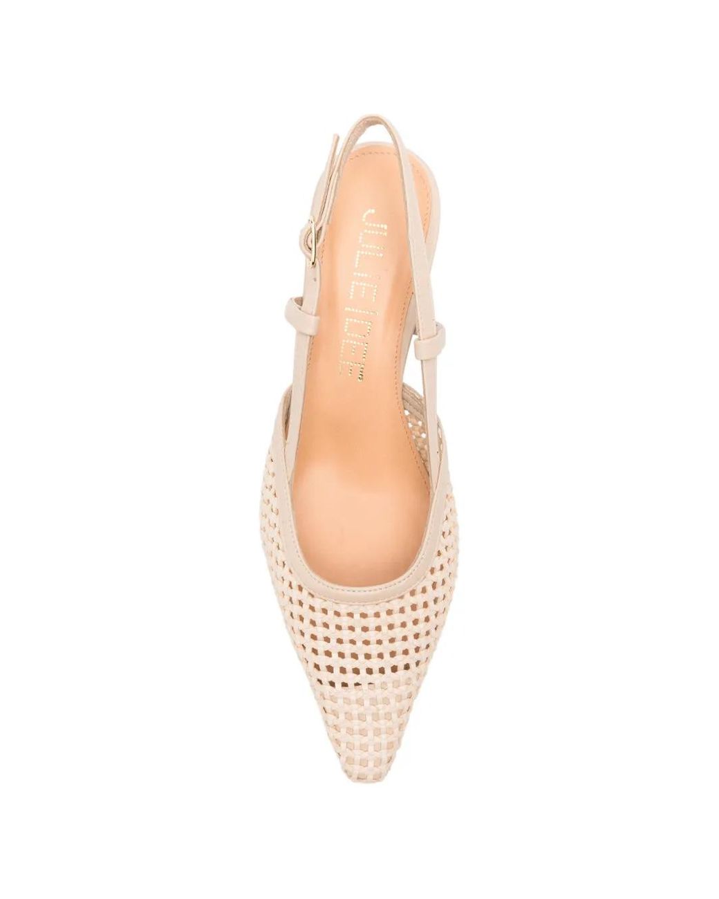 Julie Dee Pink Woven Slingback Pumps